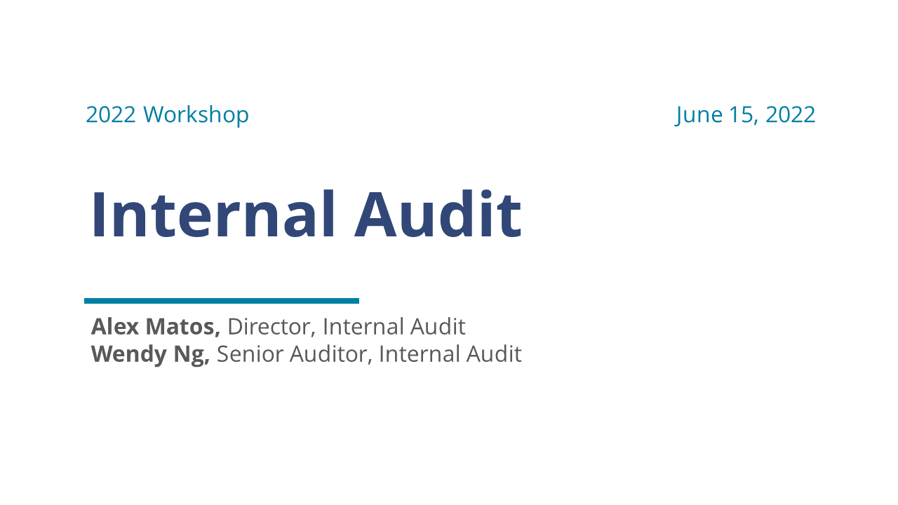 Title slide for Internal Audit