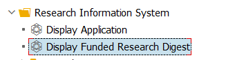RIS file structure showing location of Display Funded Research Digest highlighted